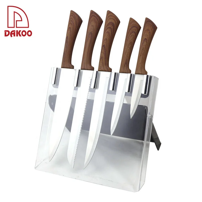 DK New Fresh PP+Coating+TPR Handle 6Pcs Kitchen Knives