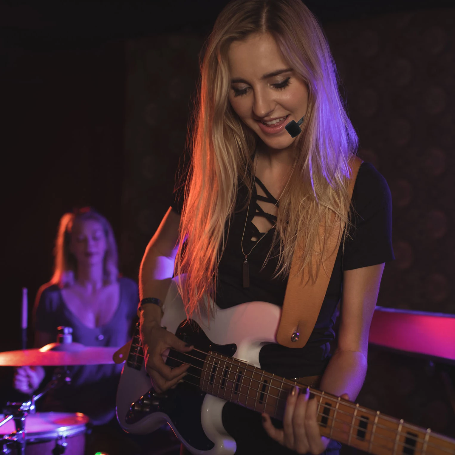 2.4G Mini Small Wireless Microphone Headset Microphone Stereo Headphone Mic Recorder For Teachers