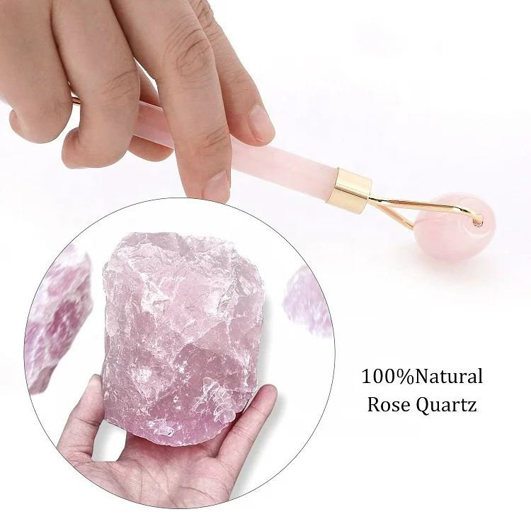 Best Seller Private Label High Quality Anti Aging Facial Natural Rose Quartz Green Jade Roller with Vitamin C Serum