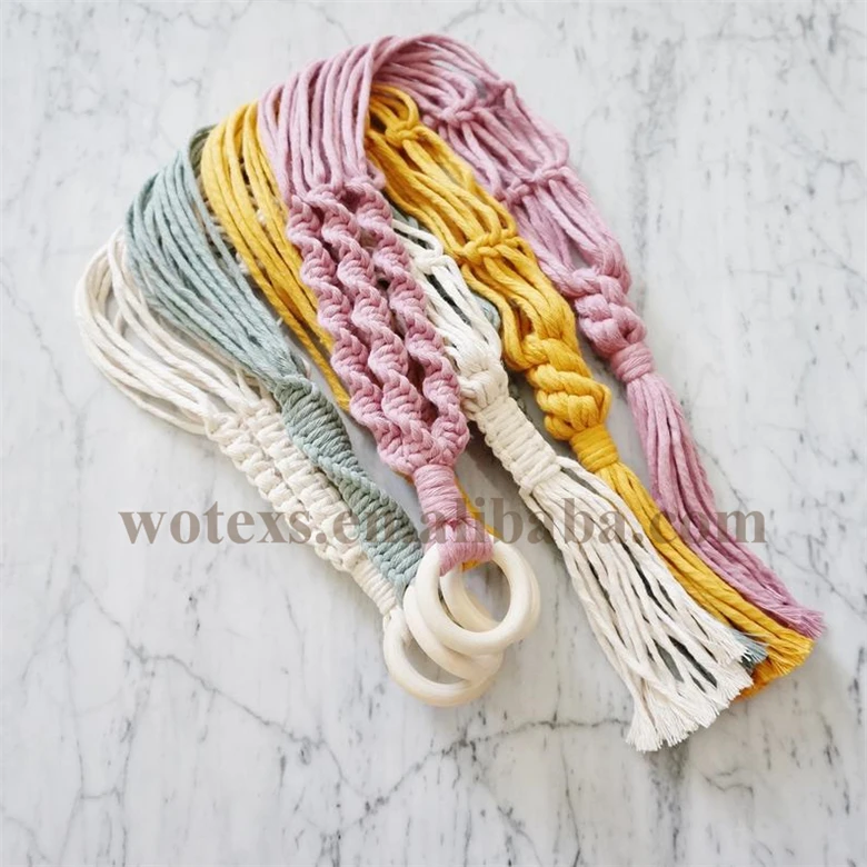 Цветные комнатные вешалки для макраме ручной работы PH179, держатели для горшков, хлопковая вешалка для растений для украшения дома и сада