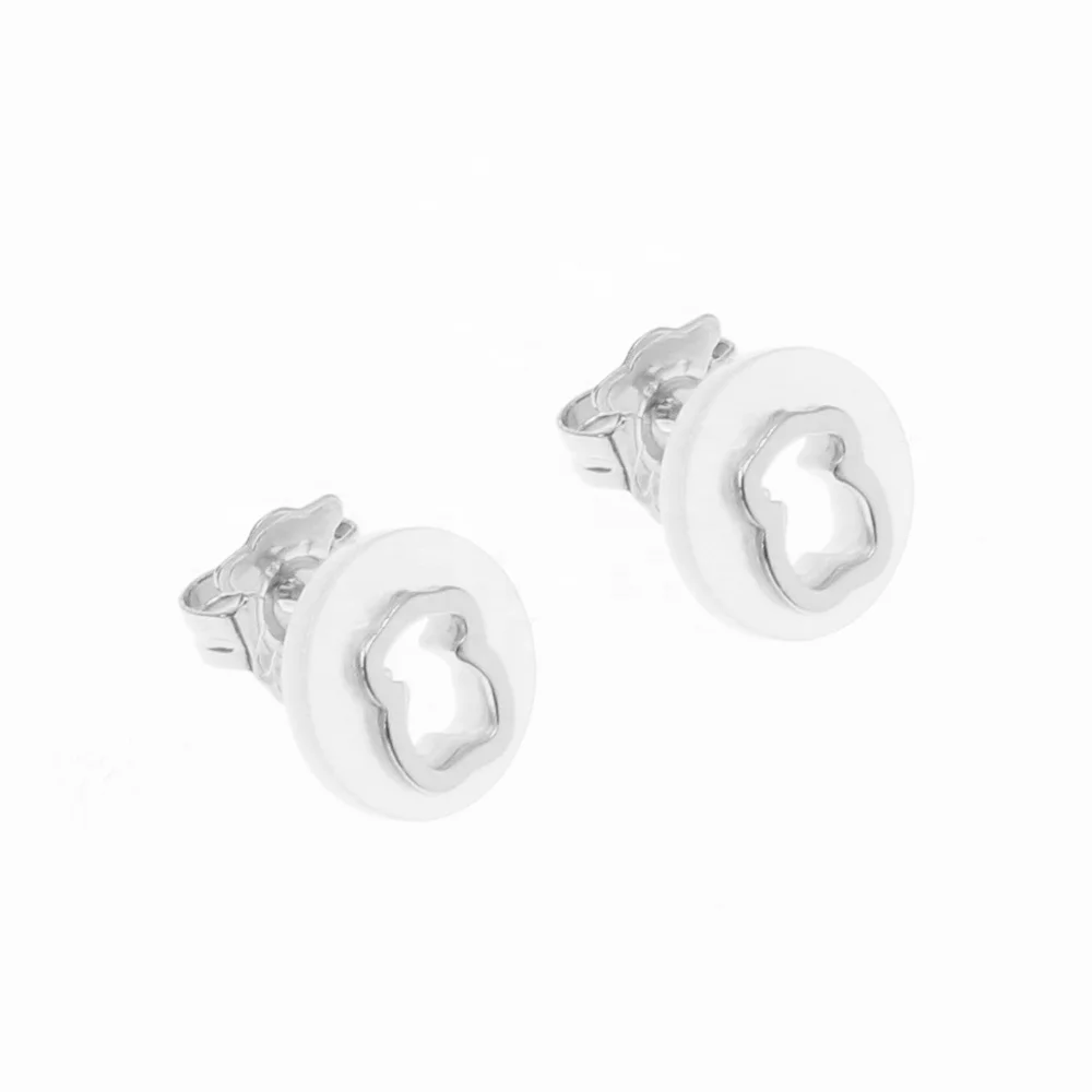 
Hot Selling Fashion Stainless Steel Bear Shaped Ladies Earrings Gold Simple Studs 