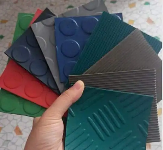 SD Surface Round Button Anti Slip Rubber Sheet Flooring Mat