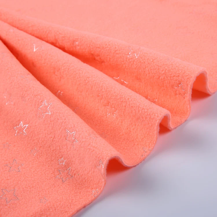 100 полиэфирный флис бронзовая ткань со звездочками