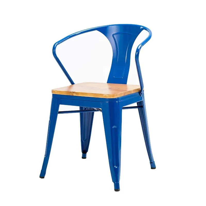 Classic Hotel Cafeteria Restaurant Stackable metal leg chair