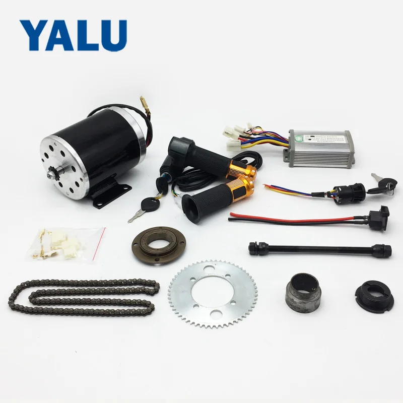 MY1020 PMDC 24V 500W Motor Electric Bike Conversion Kit for Wheel Drive Engine scooter moped agricultural robot with connector