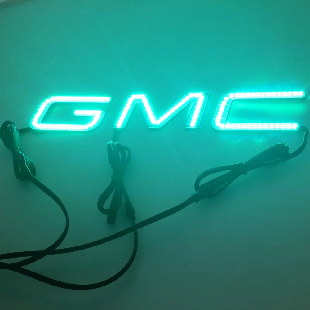 2014 Rectangle G M C SIERRA Multicolor changing Led angel eye halo ring headlights