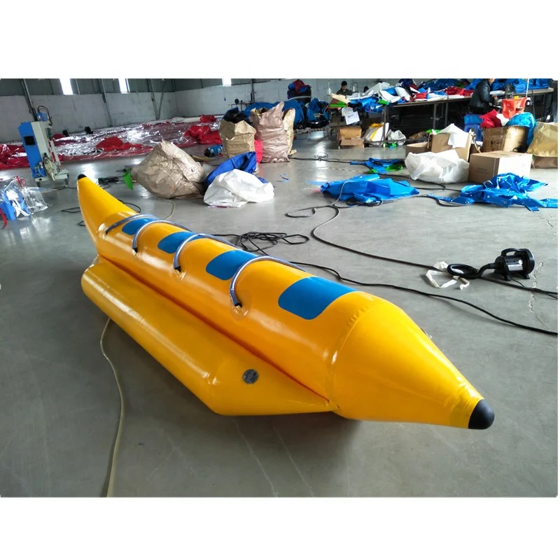 
Inflatable yellow banana boat for 4 seaters. 