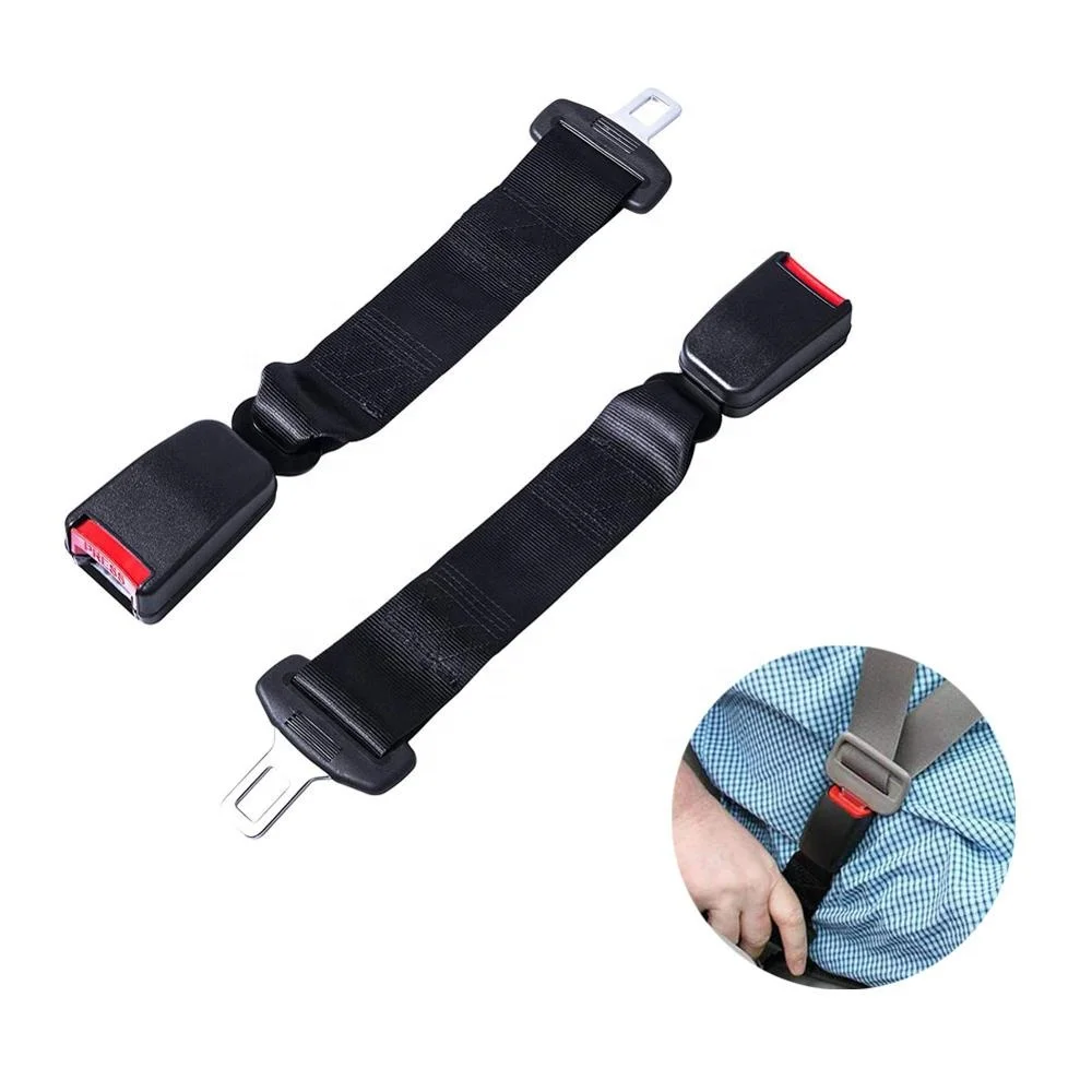 Adjustable Seat Belt Extender  7/8' Metal Tongue  Retractable Seat Belt Extension