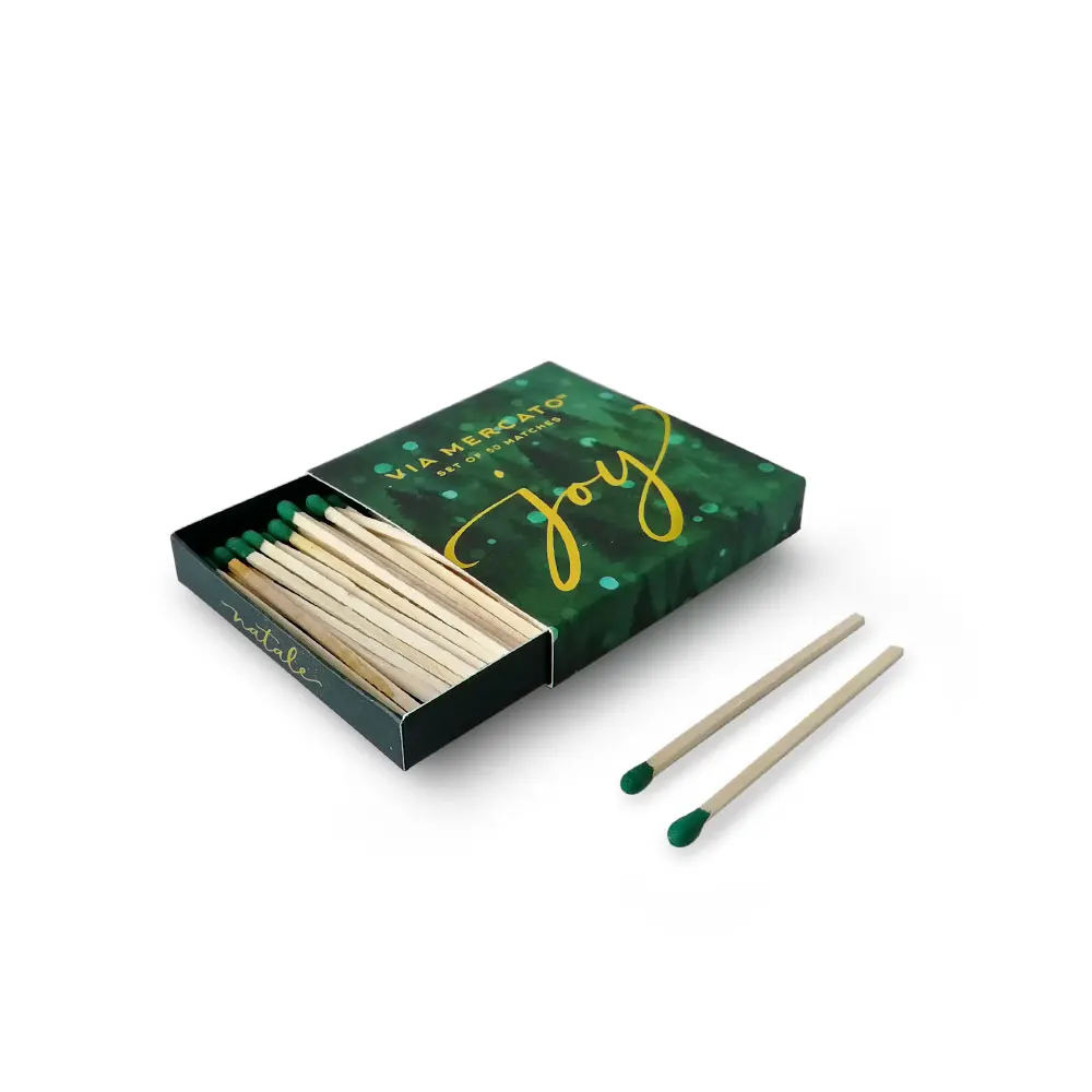 High quality gold foil safety matches candle matches wooden colorful matches