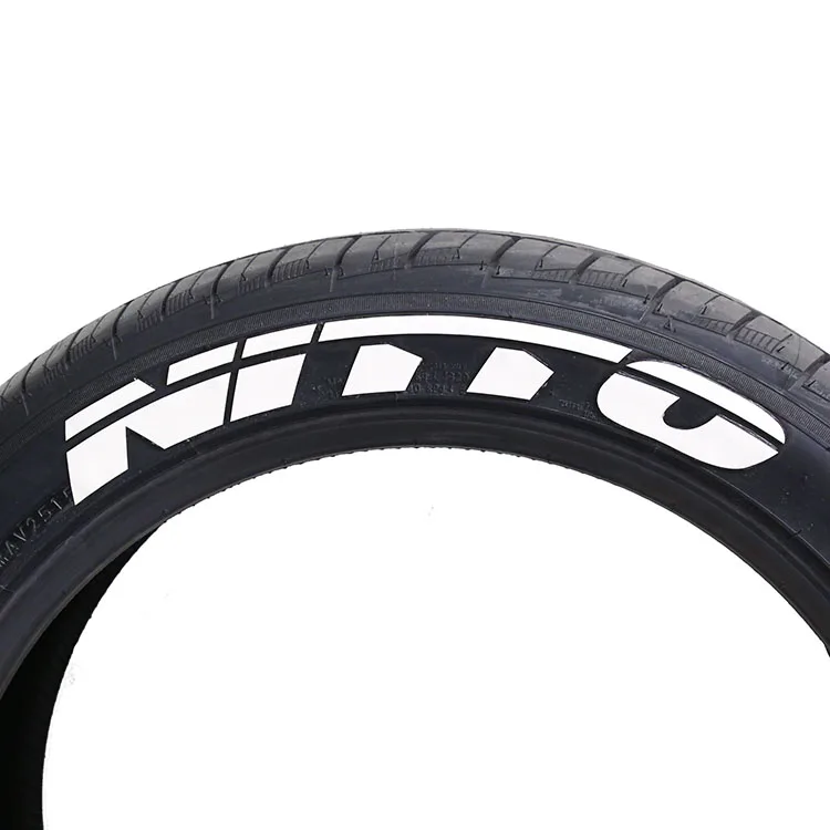 Creative NITTO brand rubber tyre sticker PVC racing car tire lettering Permanent sticker