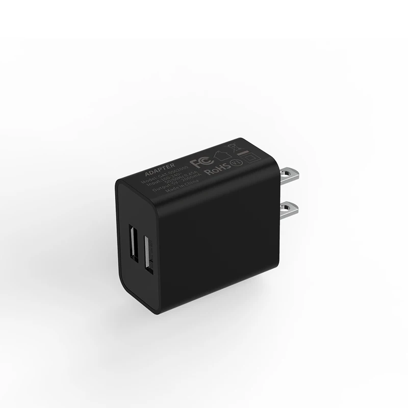 
5V 2A 2 USB American standard UL FCC certified wall charger US dual USB ports high-quality mobile phone charger 