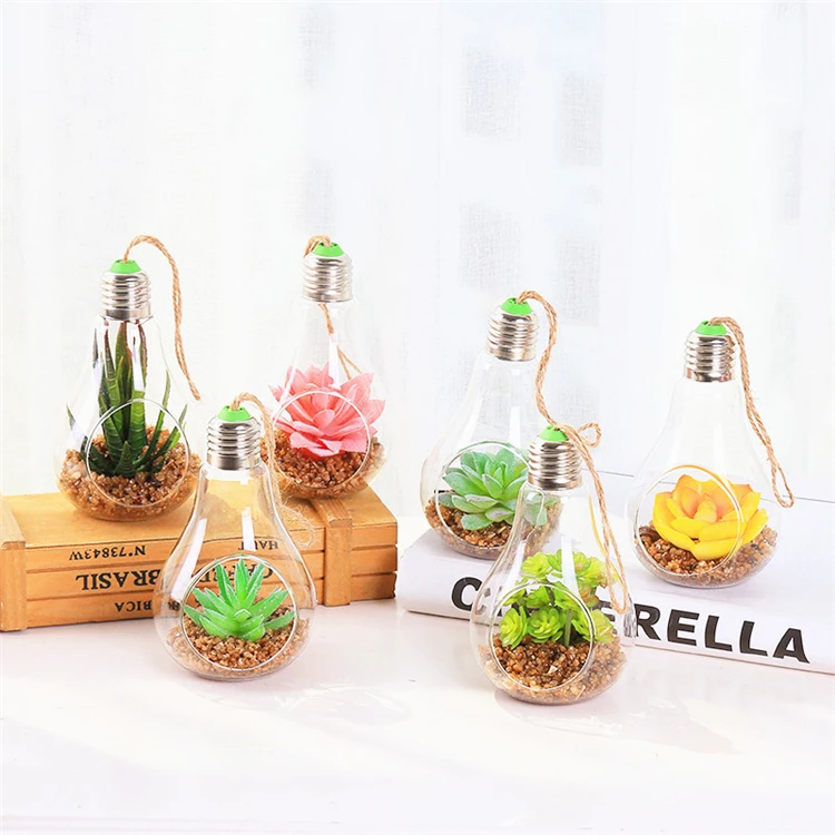 
Лидер продаж, комнатное украшение, искусственные суккуленты, растения в стеклянной лампе для подвешивания, свадебное украшение 
