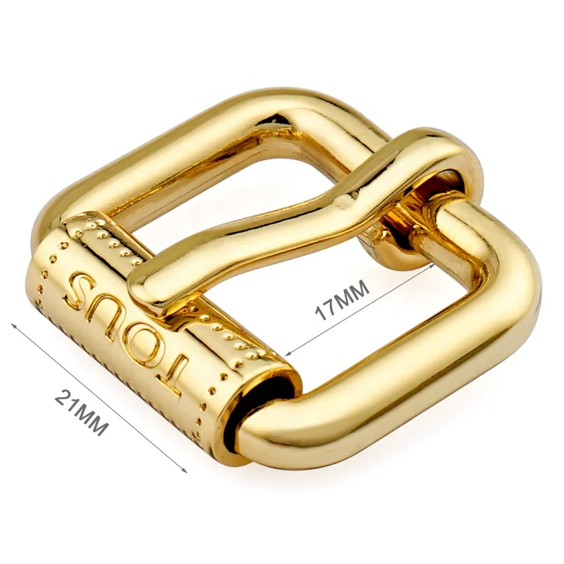 Custom Engraved Logo Metal Roller Pin Buckle Zinc Alloy, Wholesale Nickel-free Gold Plated Rolling Metal Pin Buckle for Handbags