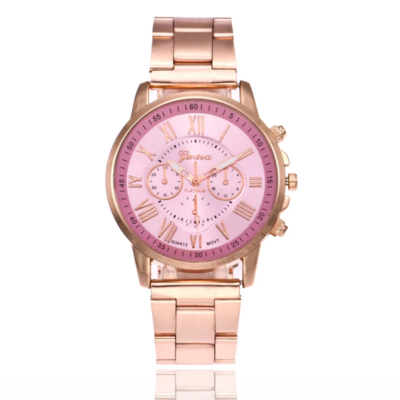 Luxury Geneva Quartz Watch Women Men Classic Stainless Steel Strap Dress Wrist Watch Casual Unisex Watches (KWT2123)