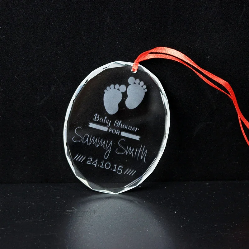 Popular Crystal Baby Shower Party Favors Glass Baby Footprint For Born Souvenirs