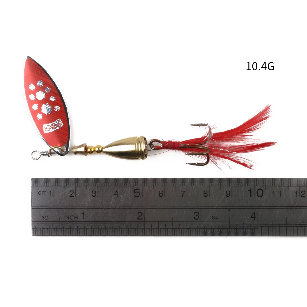 Metal Spinner Fishing Bait Spoon 10g-13g Fishing lure Silver/Gold Color Retail Box Catfish Bass Lures 360 Rotation