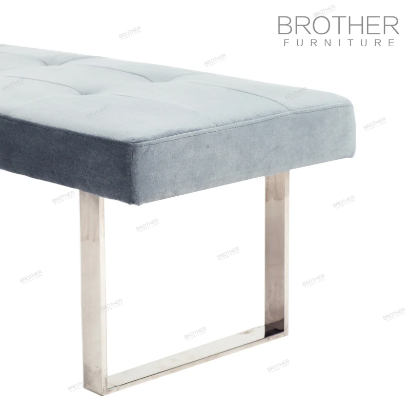 Нога из нержавеющей стали ТКАННАЯ оттоманка/ОБИТАЯ tufted прикроватная