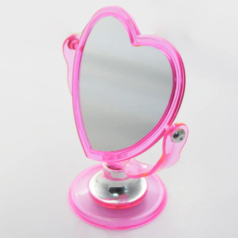 Two Sided Modern Dressing Table Mirrors Plastic Heart Shapes Table mirror