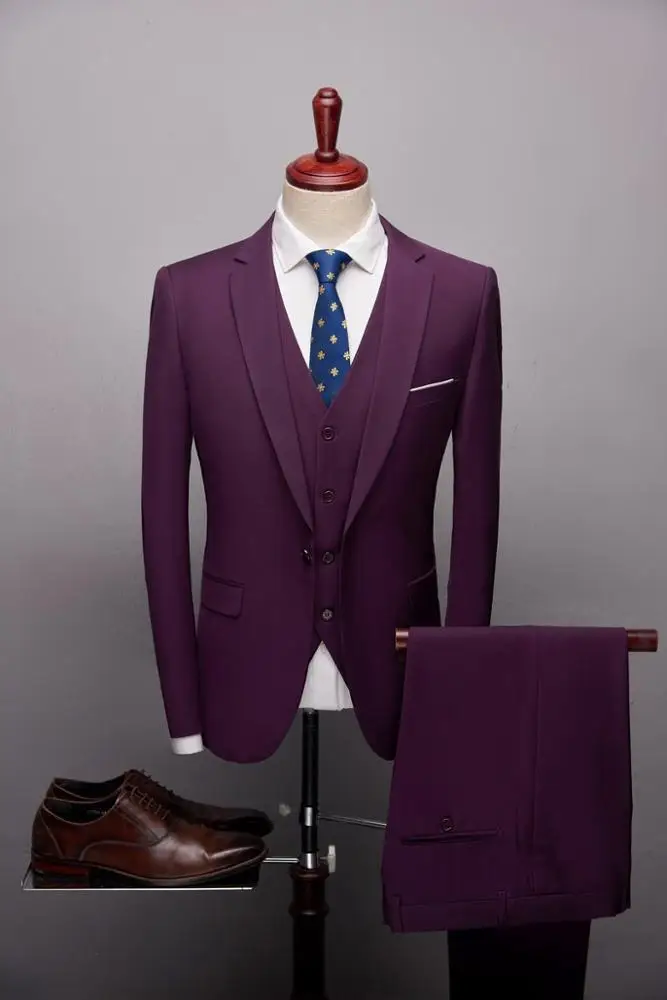 
ZH1168B High Quality Hot Sale Business man 3pcs set Casual Slim Suit Groom wedding Man Tuxedo Suit 