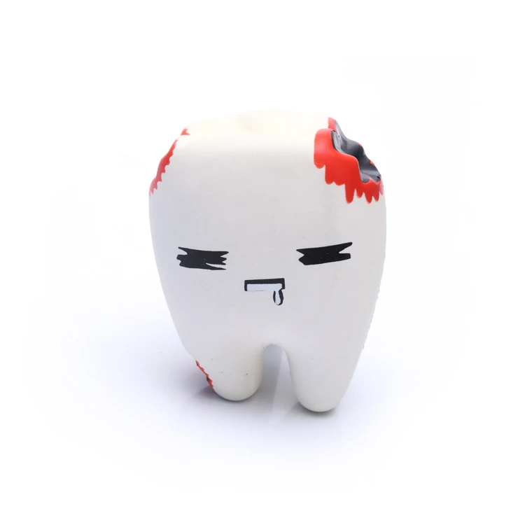 custom 2019 pu foam cheap medical stressball tooth stress reliever for kids