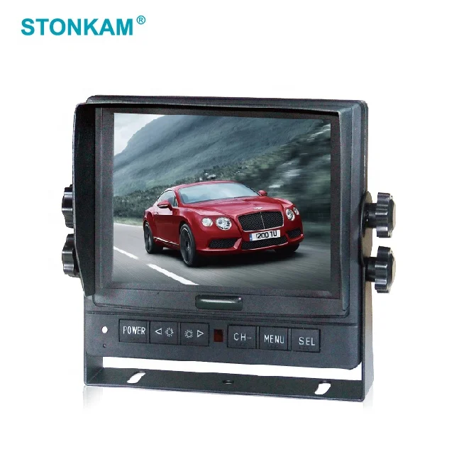 HD 5.6 inch TFT LCD color monitor for car  with 4 cameras input