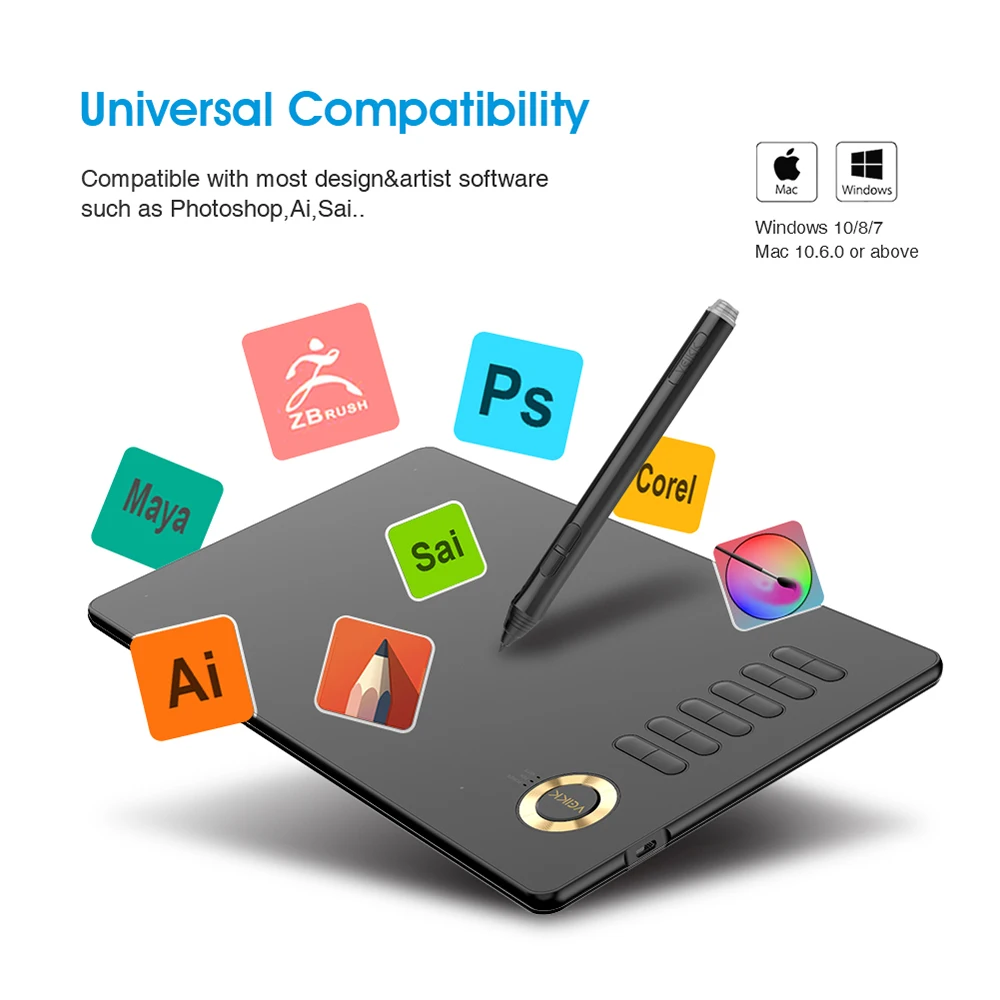 Digital Drawing Tablet VEIKK A15 Pen Tablets for Artists Designers for  Digital Drawing Illustrator