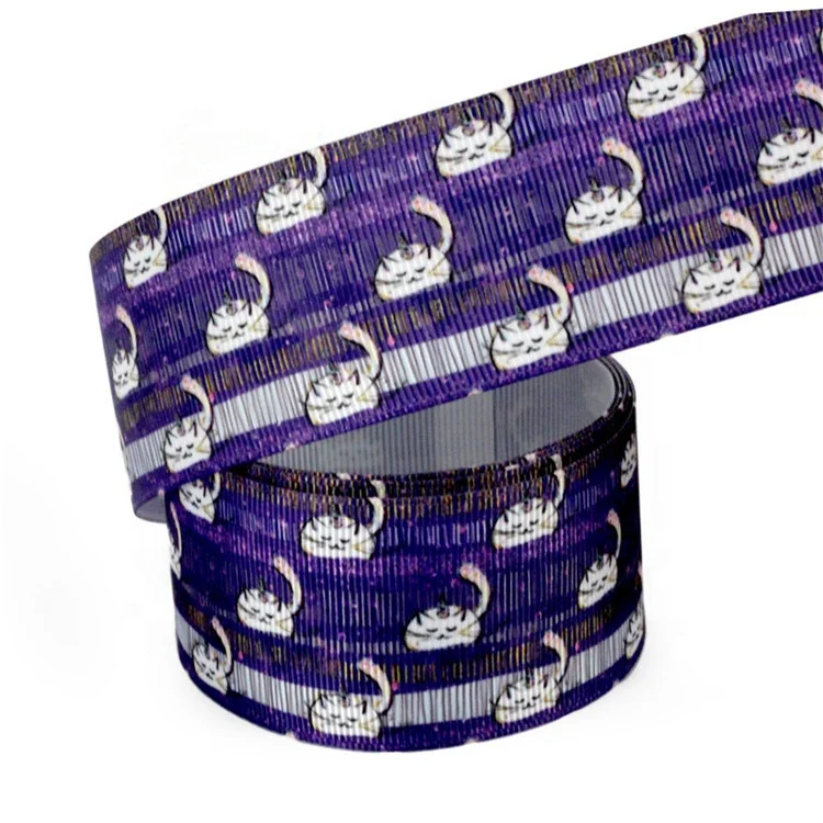 3 inch grosgrain floral custom printed logo ribbon