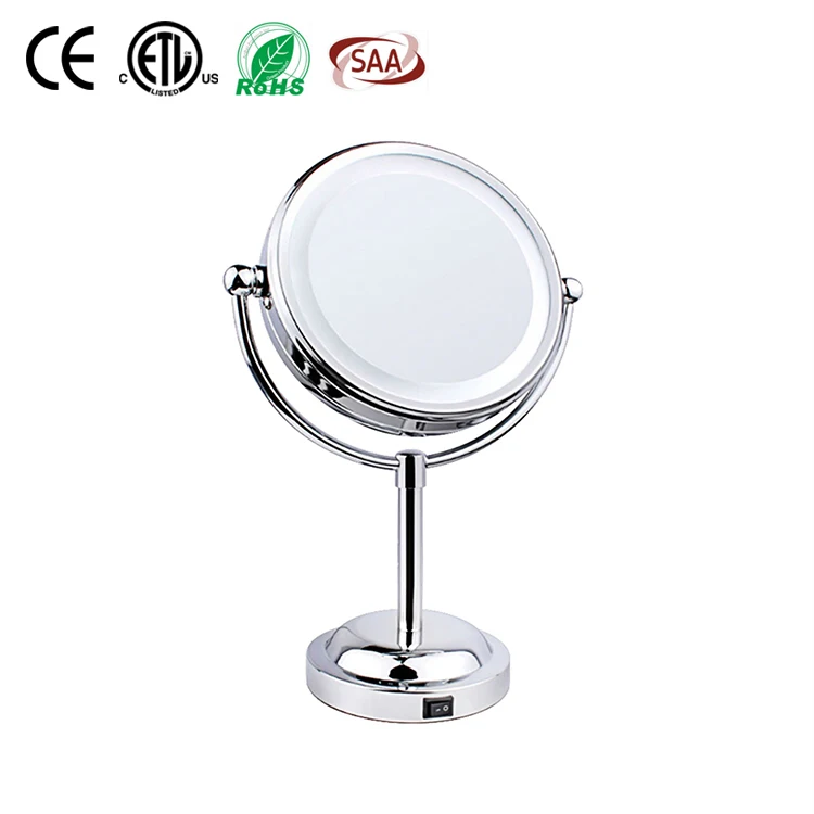 Cosmetics Mirror Round Bathroom Vanity for Shaving / Makeup LED Light Magnifying Makeup Mirror