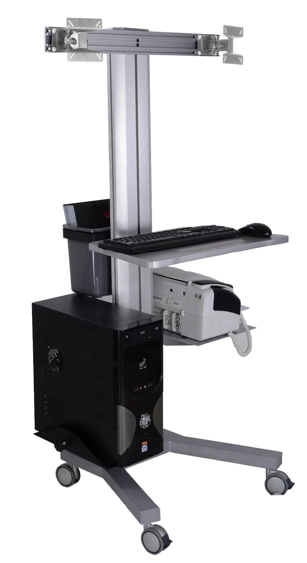 Adjustable double computer keyboard stand