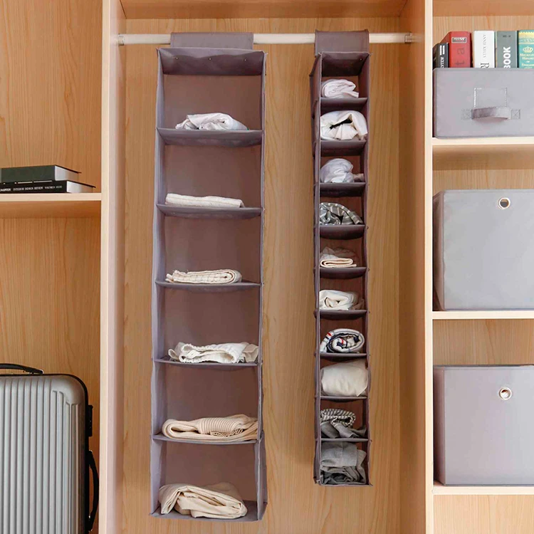 Wholesale MDF top polyester bedroom hanging portable security drawer type foldable hanging kids adults clothes organizer