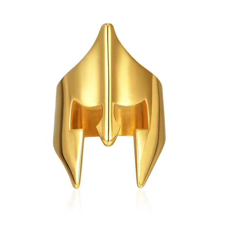 Promotion Stainless steel biker ring spartan helmet movie sparta Gladiator Roman style helmet ring