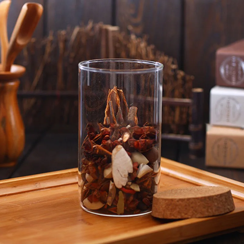 Stackable glass canisters set food storage jar containers with airtight seal cork lid