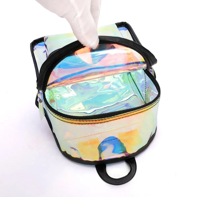 Women Fashion Hologram Laser Shine Ladies Sac Female Colorful clear Girl PVC Jelly Mini Backpack Cute