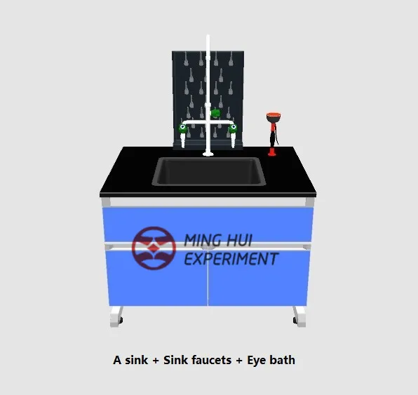 
Steel and wood sink table 
