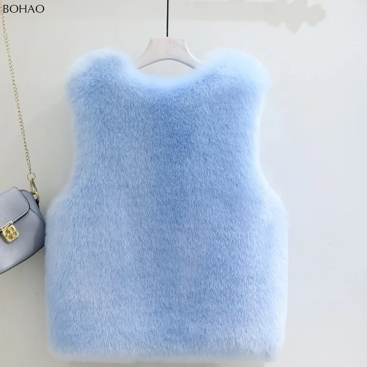 
Fashion New Style Cheap Faux Fur Vest Soft Rabbit Fur Vest 