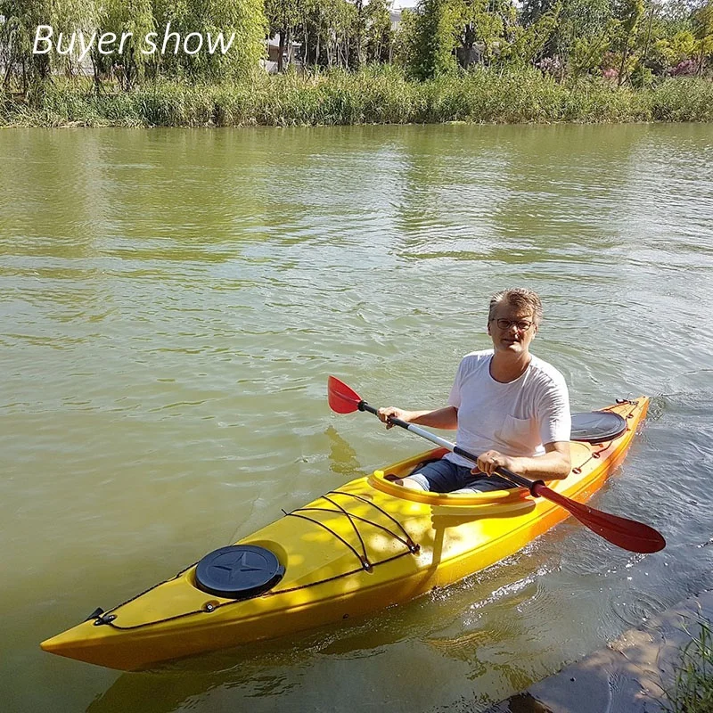 Sit in river kayak One person plastic bass single ocean touring sea kayak  with rudder system