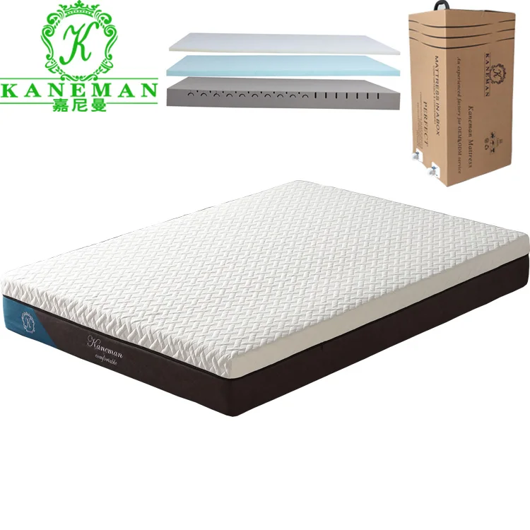 Chinese Supplier Colchones Heathy Eco Friendly Bamboo cover visco gel memory foam bed mattress king size