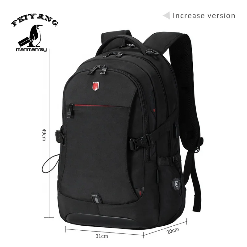 Laptop canvas backpack school backpack bag with USB charging port custom logo