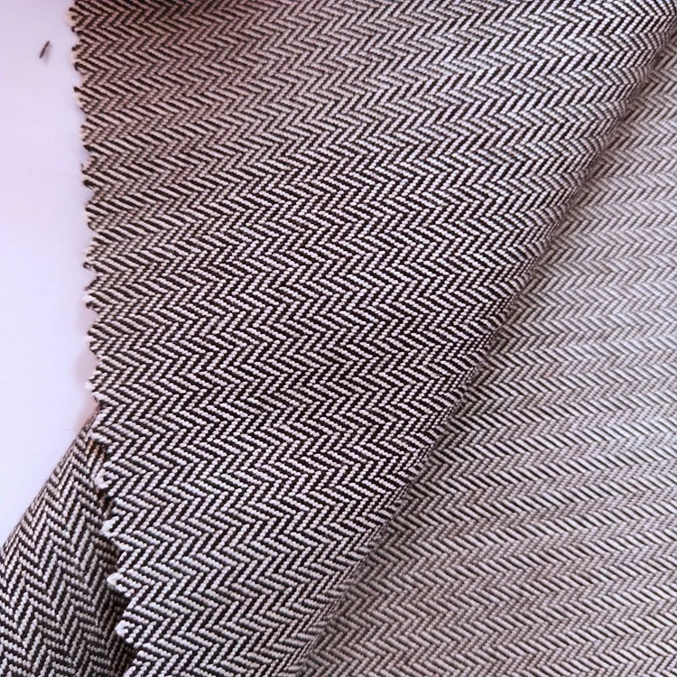 Fashion design 280gsm yarn dyed woven 65% polyester 35% rayon herringbone twill fabric tweed