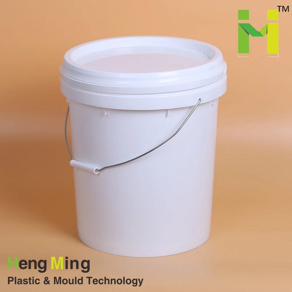 
wholesale 5 gallon 20l white empty paint heavy duty plastic buckets with lid 