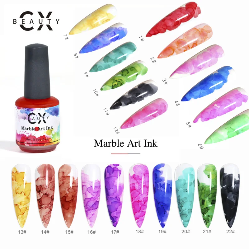 CX BEAUTY жидкие чернила без УФ светодиодной лампы мраморные цветение