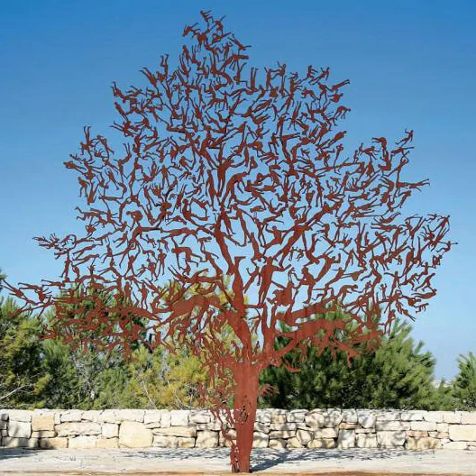 Metal Sculpture People tree Corten Steel Statue for sale