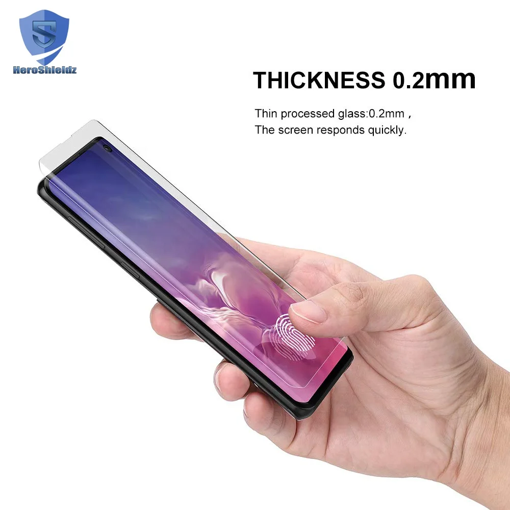 For Samsung S10/S10 Plus UV Nano Liquid Full Glue Glass Screen Protector S10/S10+ Fingerprint to Unlock UV Glass