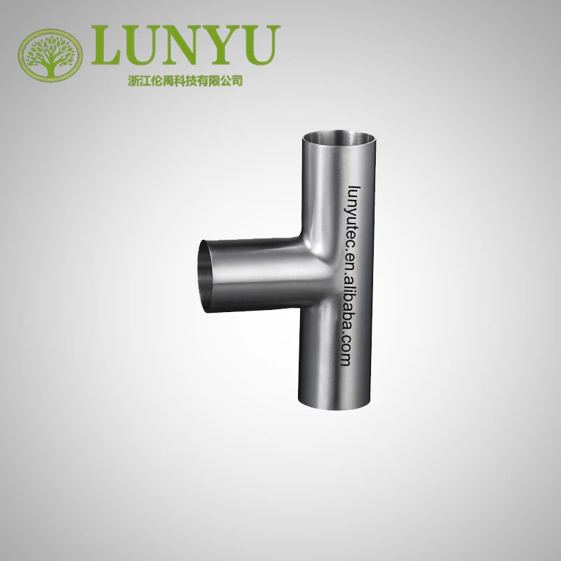 Stainless Steel Sanitary Butt Weld Tee Fittings For Food Industry 3A DIN SMS ISO