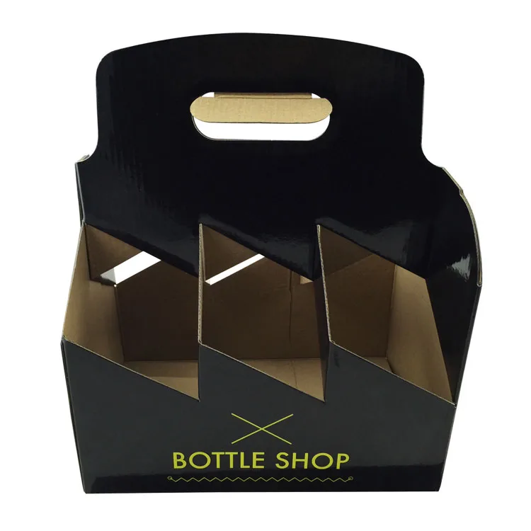 6 pack wine beer corrugated box cardboard bottle carrier