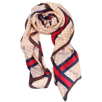 Fashionable Rectangle Floral Polyester Satin Beach Shawl Scarf for Women Stylish to Block the Sunshine