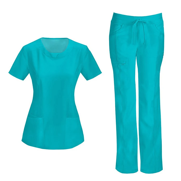 
fashionable stretch spandex medical scrubs nursing dental uniform 