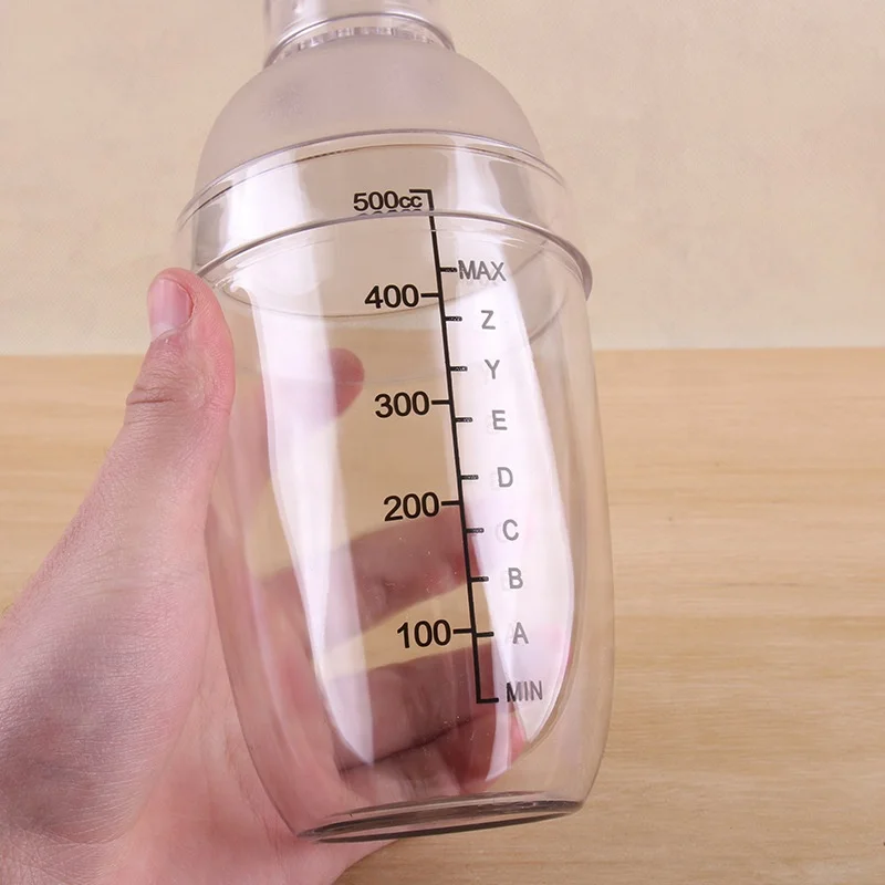530ml plastic cocktail shaker cup 530cc bar shaker