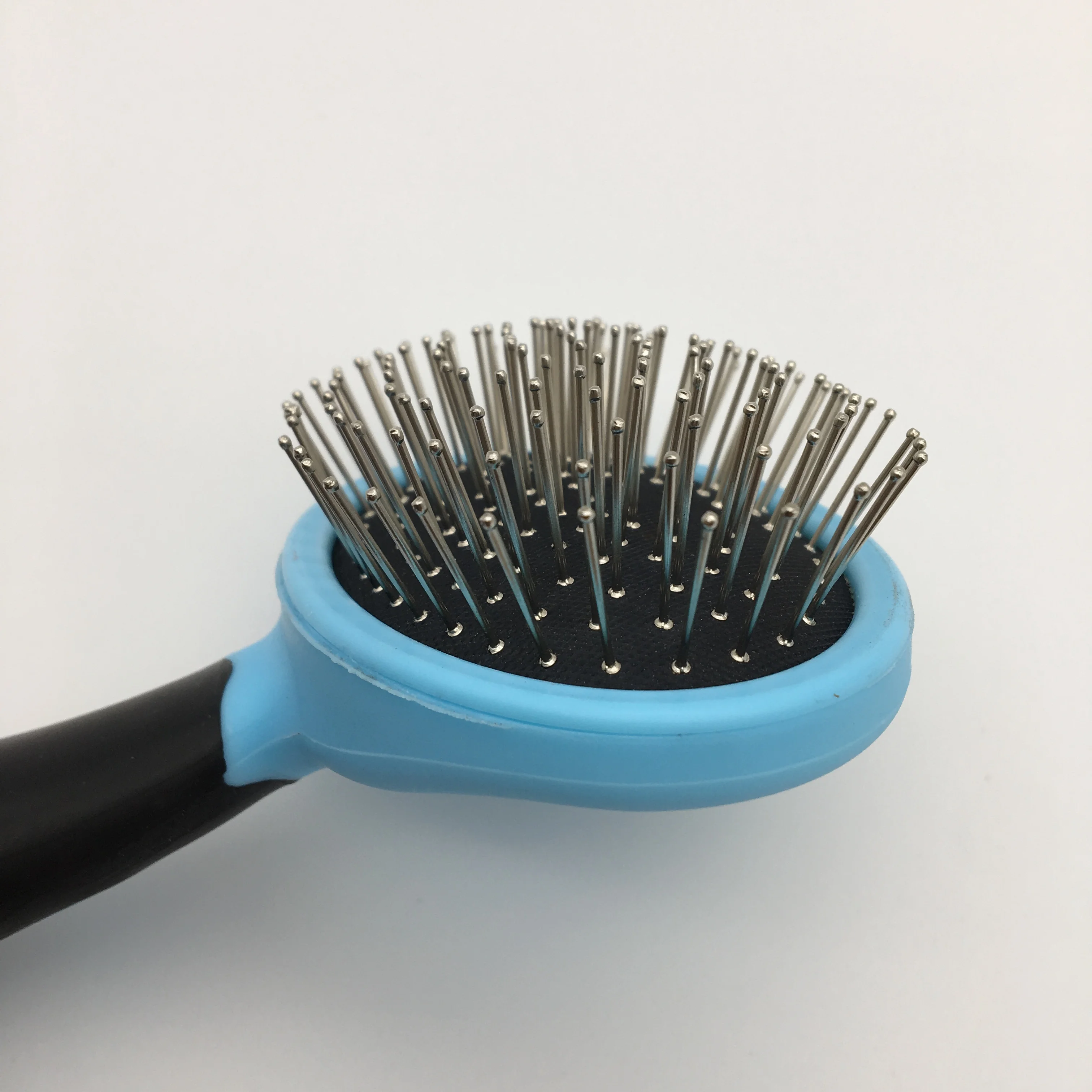 Soft Rubber Pad End Rounded Pins Pet Dog Cat Animal Puppy Brush Comb With Anti Slip Handle