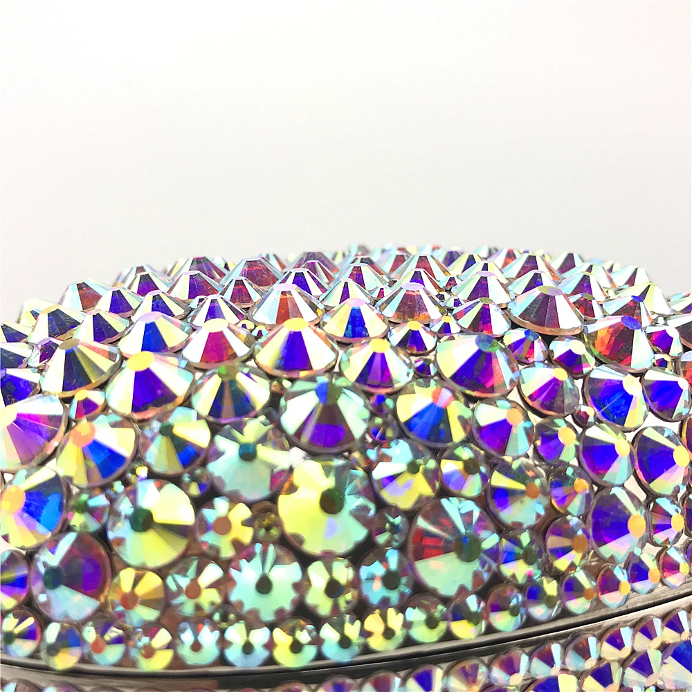 
OC3560 Guangzhou handmade heart shape crystal custom clutch purse 